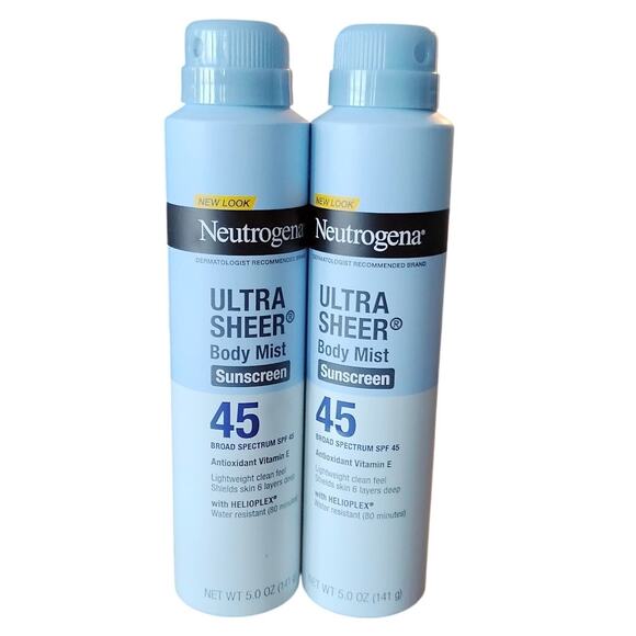 2 Neutrogena Ultra Sheer Body Mist Spray Sunscreens SPF 45 Broad Spectrum 2027 - Picture 1 of 2